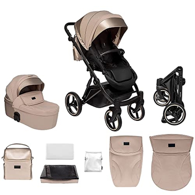 skiddoü carrozzina e passeggino 2 in1 Oslo passeggino e navicella, passeggino multifunzionale, struttura che si chiude, regolabile, ruote ammortizzant