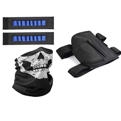 TIMESETL Kit di Accessori Giocattolo Tattico per Bambini 3 Pezzi Tactical Marsupio/Darts Wristband/Skull Mask per Nerf N-Strike Elite Series Tactical  características