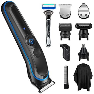 7-In-1 Regolabarba Uomo Professionale, Impermeabile Rifinitore Barba Regolabarba Tagliacapelli uomo Elettrico Ricaricabile Macchinetta per Capelli Rif