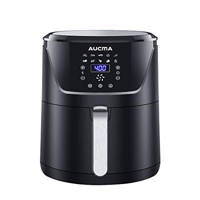 Aucma Airfryer - Friggitrice ad aria calda, 1800 W, per 4-5 persone, capacità 6 l, colore: Nero