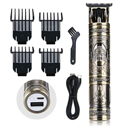 BESTBOMG Tagliacapelli Regolabarba Professionale 0-Gapped Elettrico Macchinetta Per Capelli Uomo Tagliacapelli a testa calva con batteria ricaricabile en oferta