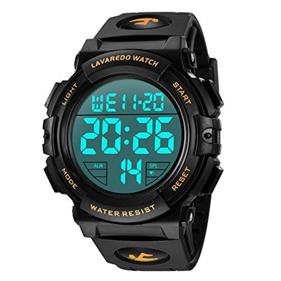 L6606Man-Gold Orologio Digitale da Uomo Orologio Sportivo Militare 5ATM Impermeabile Cronografo Militare Orologio da Polso per Uomo