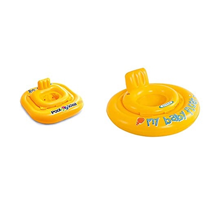 Intex 56587 Salvagente Mutandina Quadrato, 79 X 79 Cm & Baby Float Salvagente, Colore Giallo, 70X70X10 Cm, 56585