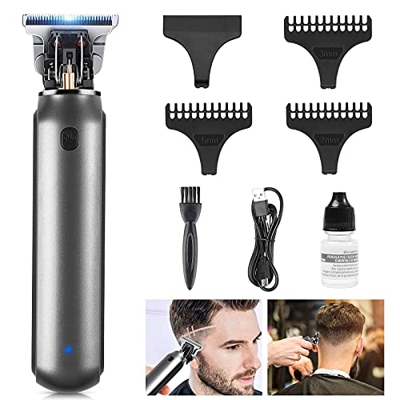 Tagliacapelli Uomo Professionale,Rasoio Elettrico Barba Precisione,Ricaricabile USB con 3 Pettini Guida,Impermeabile T Blade Zero Gapped,Senza Fili Ma