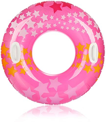 com-four® Pneumatici per Il Nuoto - Grande Anello da Nuoto con Maniglie - Pneumatici Colorati per Bambini [la Selezione Varia] (01 Pezzo - Ø 91cm con 