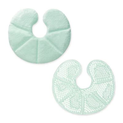 Navaris Set 2x Cuscinetto Caldo/Freddo - Sacchetto Impacco Hot & Cold per Allattamento Seno Materno - Supporto Tiralatte con Foderine Cotone Verde