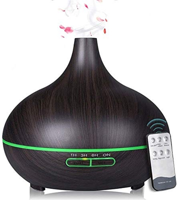 Diffusore di olio essenziale da 550 ml, diffusore di aromaterapia per oli essenziali con spegnimento automatico, 4 impostazioni del timer, 7 opzioni d