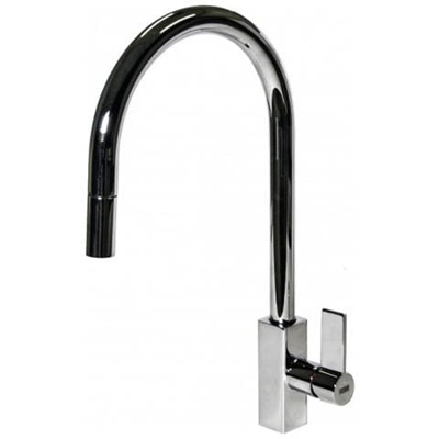 Miscelatore Monocomando con canna girevole e doccetta estraibile Rain Plus 21x41 cm Inox Inox