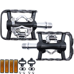 HEPINGJIANGENBO MTB Peadal Mountain Bike Pedali Mountain Bike Pedali con Tacchetta Compatibile con Struttura SPD (ZP-101Z Nero Dual Platform Bike Peda precio