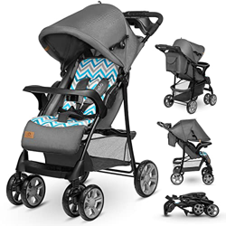 LIONELO Emma Plus passeggino leggero pieghevole da 6 mesi fino 15 kg con posizione sdraiata cinture a 5 punti ammortizzatori con vassoio portabibite b características