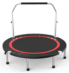 Trampolino Fitness Pieghevole da 100 cm per Adulti e Bambini con Barra di Sicurezza Mini Trampolino Elastico per Esercizi Corrimano Regolabile per All en oferta