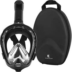 Khroom® Maschera da Snorkeling sicura Testata da TÜV® con CO2 Modello 2021 | per Adulti e Bambini | Seaview BC (Nero Opaco + Soft-Case, L/XL) en oferta