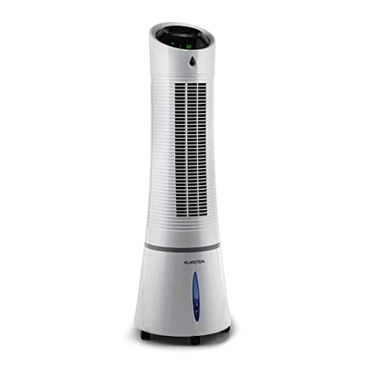 KLARSTEIN Skyscraper Ice - Condizionatore Portatile, 4in1: Raffrescatore, Ventilatore, Umidificatore, Depuratore, 210 m³/h, Serbatoio: 6 L, 30 W, Ioni