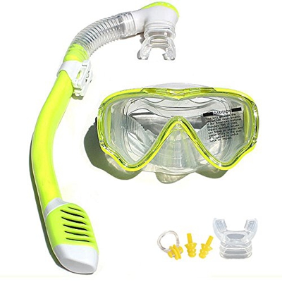 V VILISUN Set Snorkeling, Anti-Fog Maschera Snorkeling con Panoramica a 180 Gradi e Boccaglio Snorkel, Kit Snorkeling Professionale per Kids Bambini R