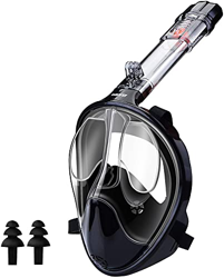 WANFEI Maschera Subacquea,Maschera Snorkeling con Visuale Panoramica 180° Design Pieno Facciale e Compatibile con Videocamere Sportive Maschera Anti-A en oferta