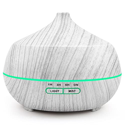 Diffusore di Oli Essenziali Umidificatore di Aromi - 400ml Ultrasuoni Diffusori Ambiente Elettrico Nebulizzatore Legno Aromaterapia con 7 colori LED s