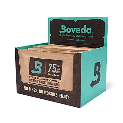 Boveda per sigari/tabacco | regolatore di umidità a 2 vie UR 75% | Formato 60 per uso ogni 25 sigari all'interno dell'humidor | Tecnologia brevettata 
