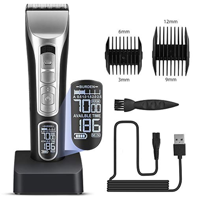 Tagliacapelli senza fili, kit di taglio elettrico con display LCD, ricaricabile, 4 pettini limite per uomini e bambini Hair clippers, cordless hair cl