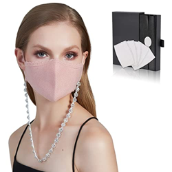 Face Mask, Anti-dust Face Masks Reusable Washable, Fashion Protect Mouth Nose Mask with Removable 5-Layer Filter Gasket, Diamond Pendant Chain Mask fo características