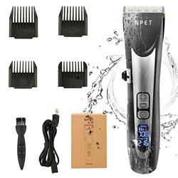 NPET - Rasoio professionale da uomo, tosaerba ricaricabile per barba con lama in ceramica regolabile a 5 velocità, regolazione di lunghezza Multi 0,8- precio