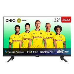 CHiQ L32G7L 80 cm (32 pollici) Nuovissimo TV Android 11 senza cornice, HDR, dbx-tv, Smart TV, Netflix/Prime video/Youtube, Wi-Fi 2.4/5G, Bluetooth, Ch características