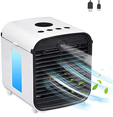 Condizionatore Portatile, Nifogo 4 in 1 Mini Raffreddatore D'aria USB Personale Air Cooler Purificatore Umidificatore Luce Notturna