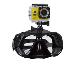 Yanhonin - Occhiali da nuoto anti appannamento per fotocamera sportiva GoPro, impermeabili, in silicone liquido, maschera da immersione, Y9FF500135-BK características