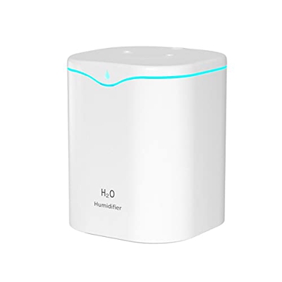 Umidificatore Ambiente Oli Essenziali 2000ML Umidificatore Ultrasuoni con Doppio Ugello,2 Regolabile Modalità Nebbia,Super Silenzioso,13x13x16CM (Bian