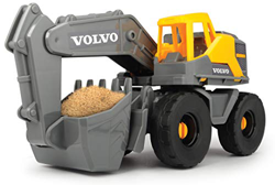 Dickie Toys Volvo 203724003 - Sabbiera con pala mobile e braccio per pala, cantiere, giocattoli, escavatore, cabina aperta girevole, 26 cm, giallo/gri características