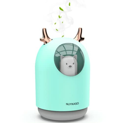 nuyikaso Umidificatore Ambiente Bambini Ultrasuoni Diffusore di Aromi con Luce 7 Colori LED Silenzioso Protezione per Basso Livello Dell'acqua Spegnim