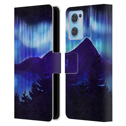 Head Case Designs Vista sul Lago Blu Luci del Nord Cover in Pelle a Portagoglio Compatibile con Oppo Reno7 SE 5G precio