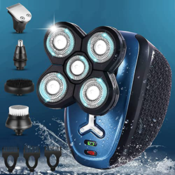 Rasoio Elettrico Barba 5D, 5 in 1 Rasoio Elettrico Testa Calva per Uomo Impermeabile con Wet & Dry e USB Ricaricabile, Trimmer Barba per Barba Naso Or características