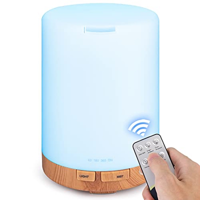 Diffusore di Oli Essenziali con Telecomando 300 ml Ultrasuoni Aromaterapia Diffusori con 7 LED Colori