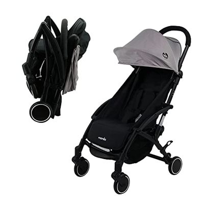 Passeggino compatto Nania LILI 0-36 mesi - Leggero 6 kg - con copertura antipioggia (nero)
