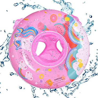 Ksopsdey Anello Nuoto per Bambini, Anello Nuoto Gonfiabile, Anello Nuoto con Sedile, Giochi Galleggianti Piscina per Bambini con Braccioli, Adatto a B