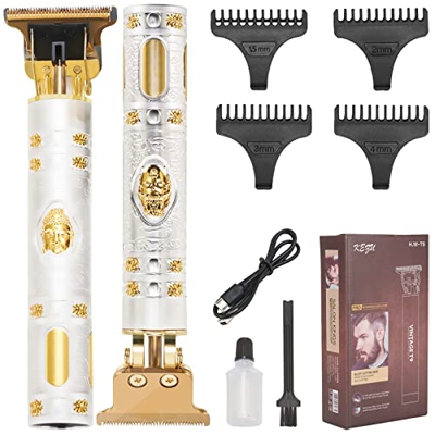 Tagliacapelli Uomo Professionale Rasoio Trimmer 0mm Precisione Impermeabile e Portatile Macchinetta Elettrica per Capelli Barba con 4 Pettini e Ricari