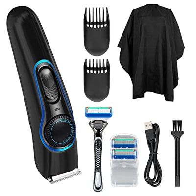 Tagliacapelli Uomo Professionale (Include Rasoio), Impermeabile Barba Trimmer Tagliacapelli Trimmer Regolabarba Uomo Tagliacapelli Elettrico Ricaricab