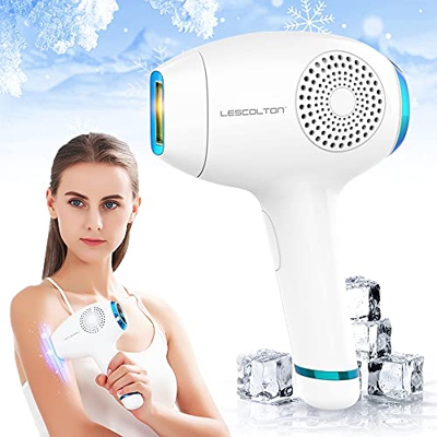 Epilatore Luce Pulsata per Corpo e Viso Epilatori Laser per Donna IPL Depilazione,effetto impacco di ghiaccio (White)