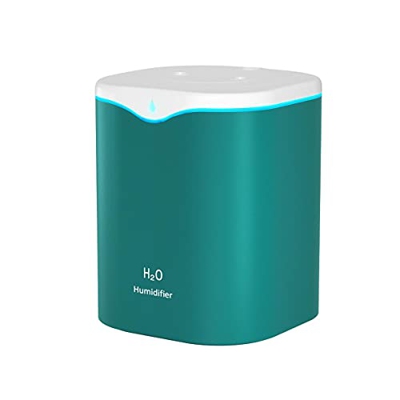 Umidificatore Ambiente Oli Essenziali 2000ML Umidificatore Ultrasuoni con Doppio Ugello,2 Regolabile Modalità Nebbia,Super Silenzioso,13x13x16CM (Verd