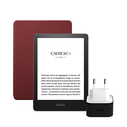 Kindle Paperwhite Essentials Bundle con Kindle Paperwhite (8 GB, con pubblicità), Custodia Amazon in pelle e Caricabatterie USB Amazon PowerFast (9 W) en oferta