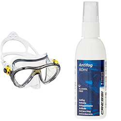 Cressi Big Eyes Evolution Silicone, Maschera Subacquea di Alta qualità Unisex – Adulto, Trasparente/Giallo & Premium Anti Fog, Spray O Gel Antiappanna precio
