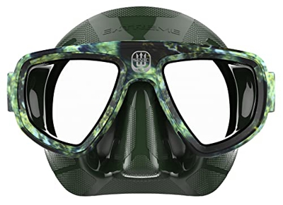 SEAC Extreme, Subacquea e Pesca in Apnea Si Adatta a Maschera Graduata con Lenti Ottiche Opzionali Unisex Adulto, Camo Verde, Standard