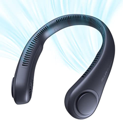 JISULIFE Ventilatore Collo Portatile, Ventilatore Personale Indossabile a Batteria da 4000 mAh, Senza Foglie, Ricaricabile, Design per Cuffie, Ventila precio