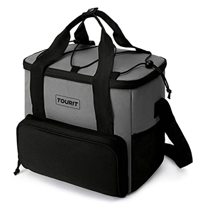 TOURIT - Borsa termica termica termica per picnic, spiaggia, lavoro, viaggi, tutti i giorni, colore: grigio