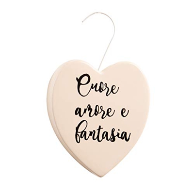 MONTEMAGGI Umidificatore in Ceramica da termosifone a Forma di Cuore Cuore, Amore e Fantasia 15x4x17,5 cm