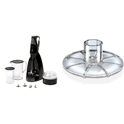 bamix mx100239 Edition frullatore a Immersione Acciaio Inossidabile Nero 12 x 6 x 35 cm & 440.050 Disco per polverizzare, plastica