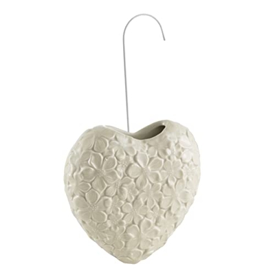 MONTEMAGGI Umidificatore da Termosifone in Ceramica, Evaporatore d'Acqua Decorato Cuore Beige 14x4x14