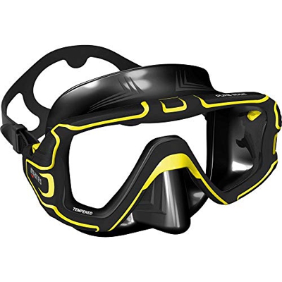 Mares Pure Edge - Maschera subacquea e snorkeling, colore: Nero/Giallo
