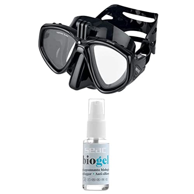 SEAC One PRO Maschera da Subacquea con Attacco Action Cam + Biogel Anti appannante