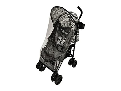 My Babiie MB01 - Passeggino leggero con stampa leopardata grigio viene fornito con un pratico portabicchieri e copertura antipioggia